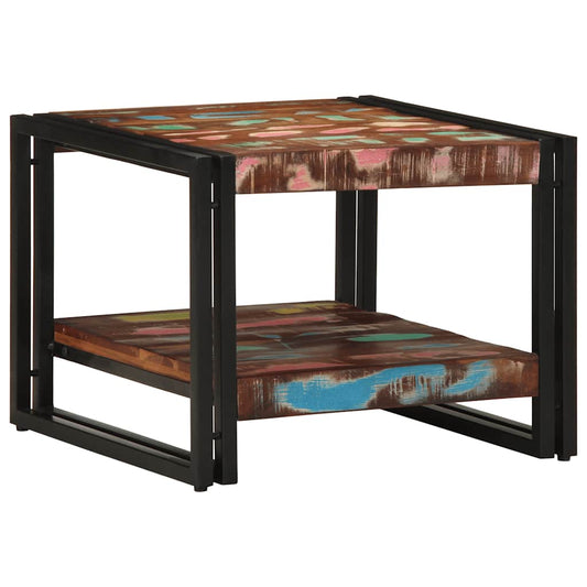 Mesa De Centro Multicolor 50x50x38 Cm Madera Maciza Reciclada_0
