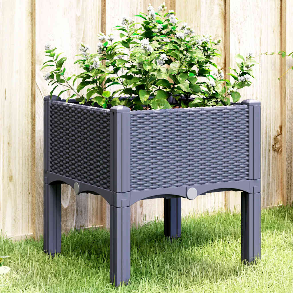 Jardinera Con Patas Pp Azul Gris 40x40x42 Cm_1
