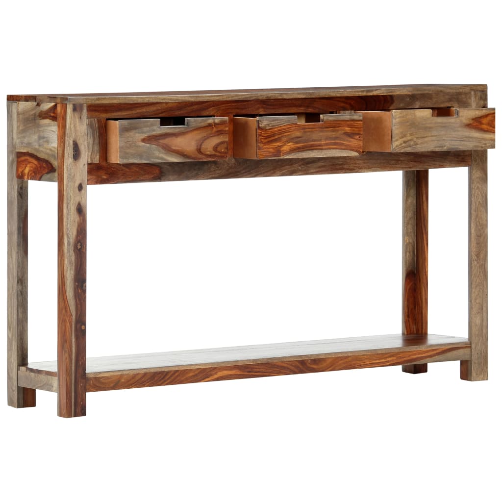Mesa Consola Con 3 Cajones Madera Maciza Sheesham 120x30x75cm_0