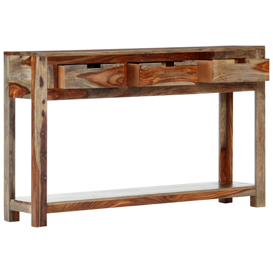 Mesa Consola Con 3 Cajones Madera Maciza Sheesham 120x30x75cm_0