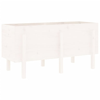 Arriate Elevado De Jardín Madera Maciza Pino Blanco 121x50x57cm_5