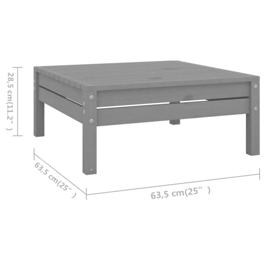 Juego De Muebles De Jardín 4 Piezas Madera Maciza De Pino Gris / Vetonek_4