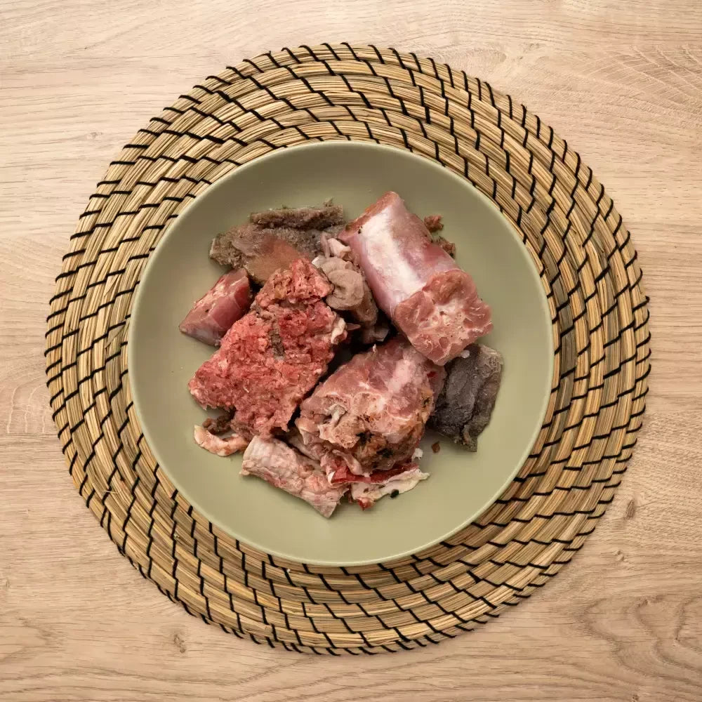 Comida Barf Para Perros. Menú Barf De Cordero Y Pavo En Trozos 6kg_1