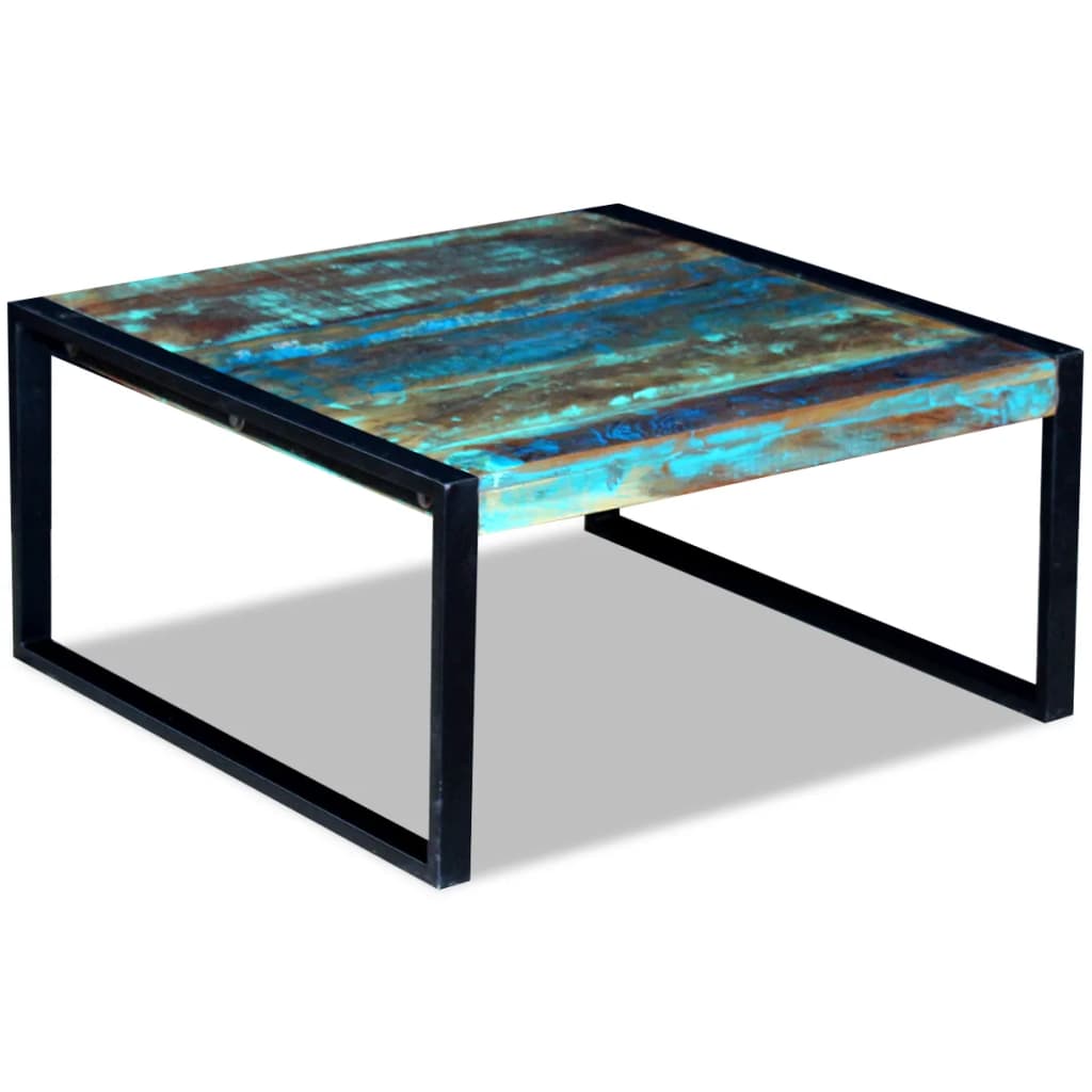 Mesa De Centro De Madera Maciza Reciclada 80x80x40 Cm_1