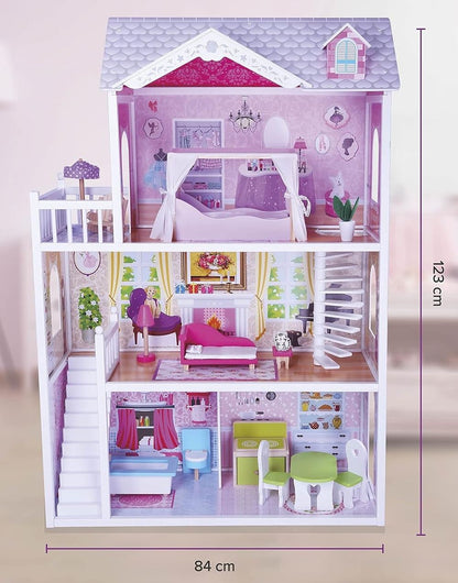 Casita De Muñecas De Madera Aria Con Accesorios_4