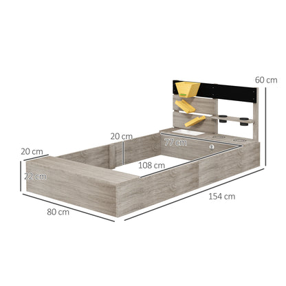 Outsunny Arenero Para Niños De Madera Con 2 Asientos 154x80x60 Cm Gris_2