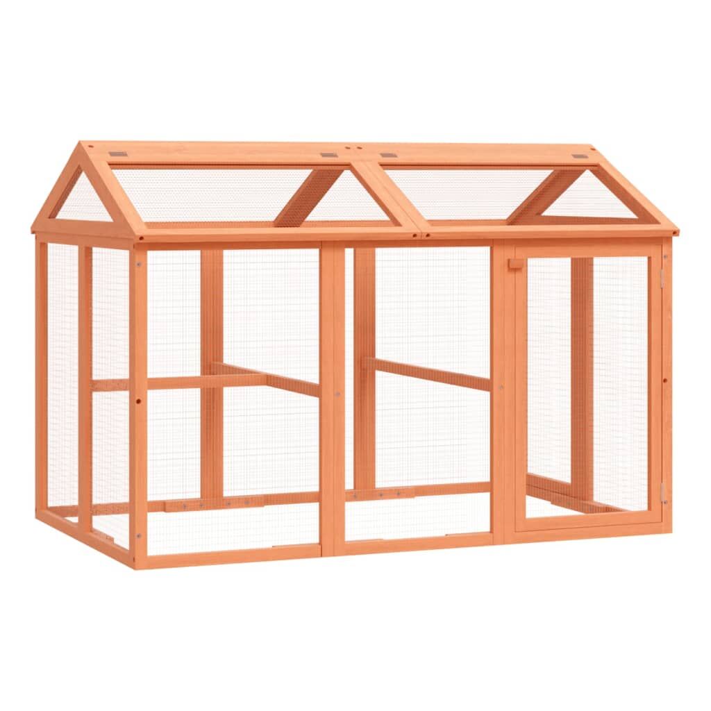 Vidaxl Corral De Madera Maciza Pino Marrón 141x94x104 Cm_0
