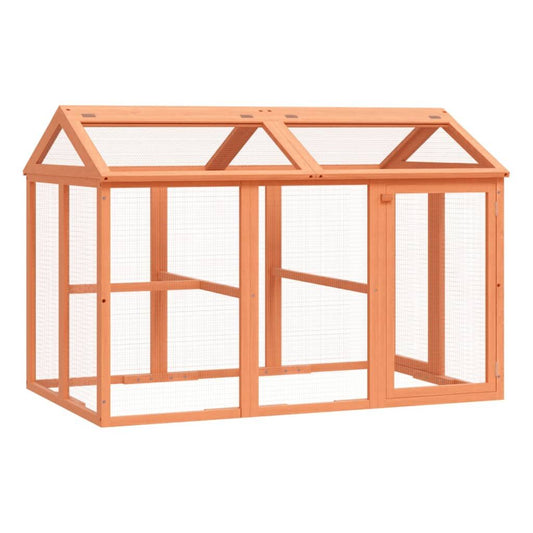 Vidaxl Corral De Madera Maciza Pino Marrón 141x94x104 Cm_0