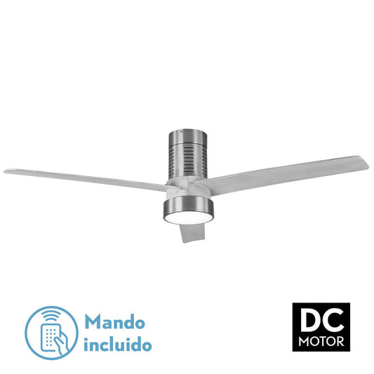 Ventilador Dc Teo 24w 2950lm Niquel 3asp Gris 32x139d 3000-4000-6000k C/remoto, Memoria Y Temporizador_0