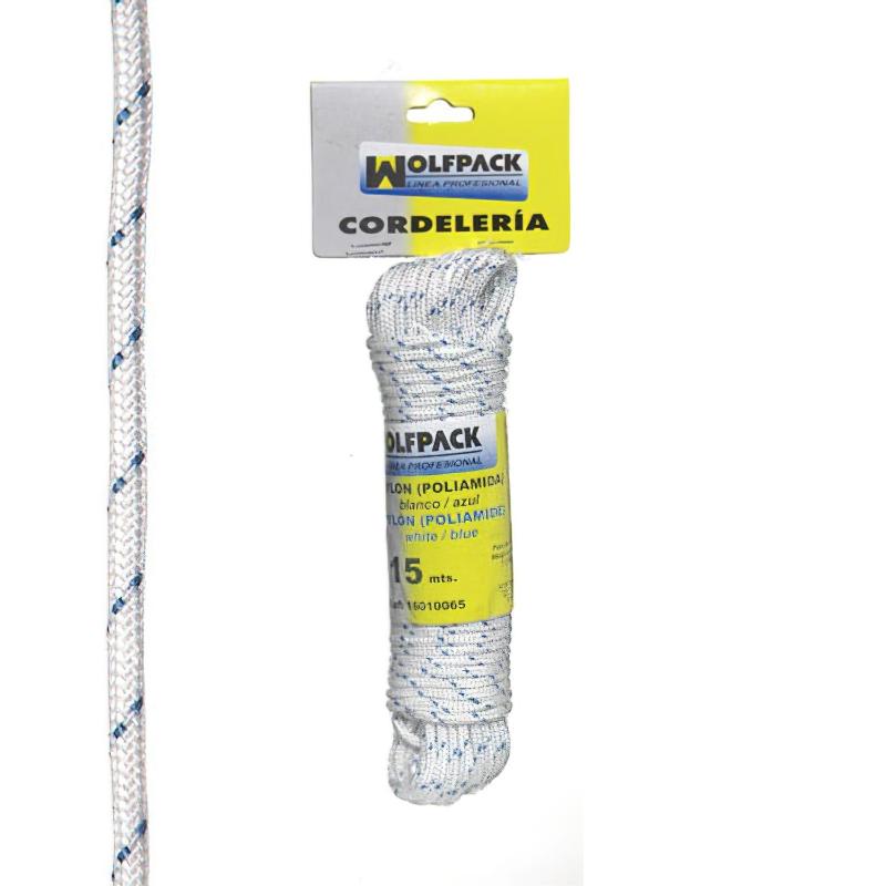 Cuerda Nylon Alta Tenacidad Blanca / Azul (madeja 15 M.)_0