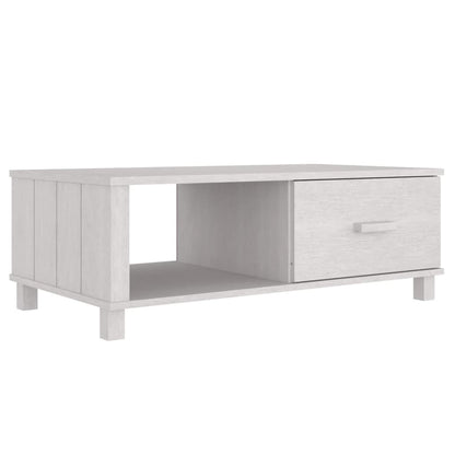 Mesa De Centro Hamar Madera Maciza De Pino Blanco 100x55x35 Cm_0