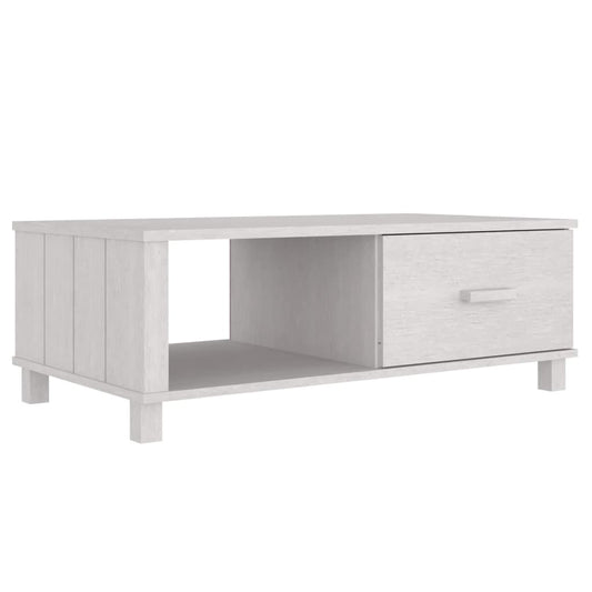 Mesa De Centro Hamar Madera Maciza De Pino Blanco 100x55x35 Cm_0