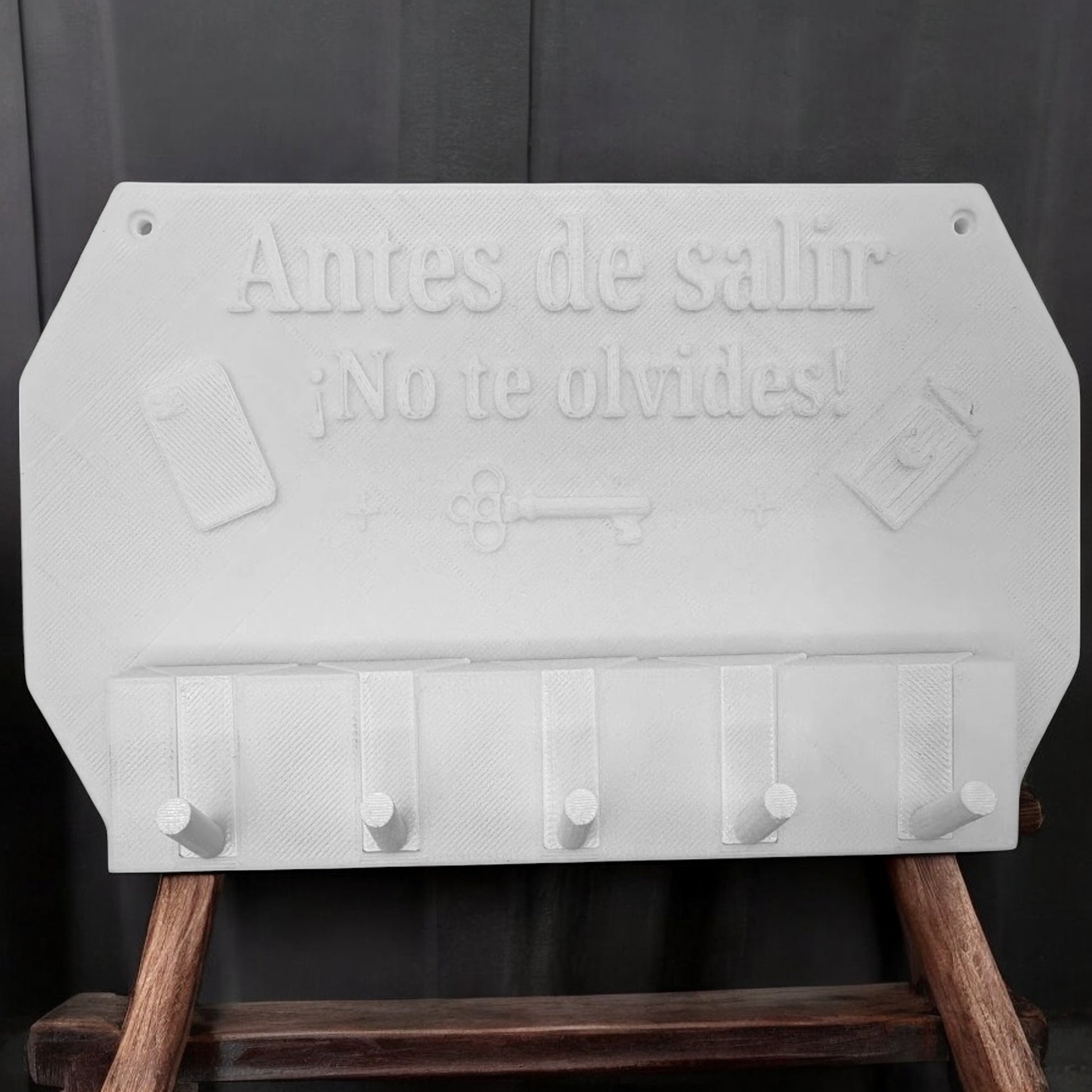Well Home - Colgador De Llaves De Pared antes De Salir ¡no Te Olvides! Color Blanco._1