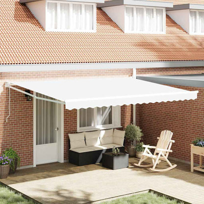 Toldo Retráctil Blanco 450 X 300 X 165 Cm Poliéster Y Metal_1