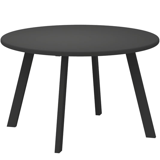 Outsunny Mesa De Centro Redonda De Metal Con Bordes Redondeados Ø70x42 Cm Gris_0