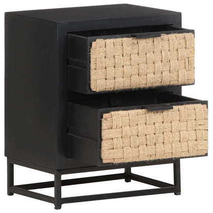 Mesita De Noche De Madera Maciza De Mango 40x30x50 Cm_1