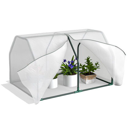 Outsunny Invernadero De Terraza 100x70x60cm Con Cremallera Para Cultivos Plantas_0