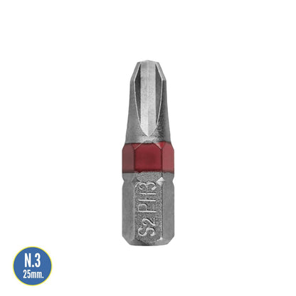 Puntas Destornillador Phillips Nº 3 (2 Piezas). Acero S2 Al Cromo Vanadio. Puntas Hexagonales, Destorpuntas,