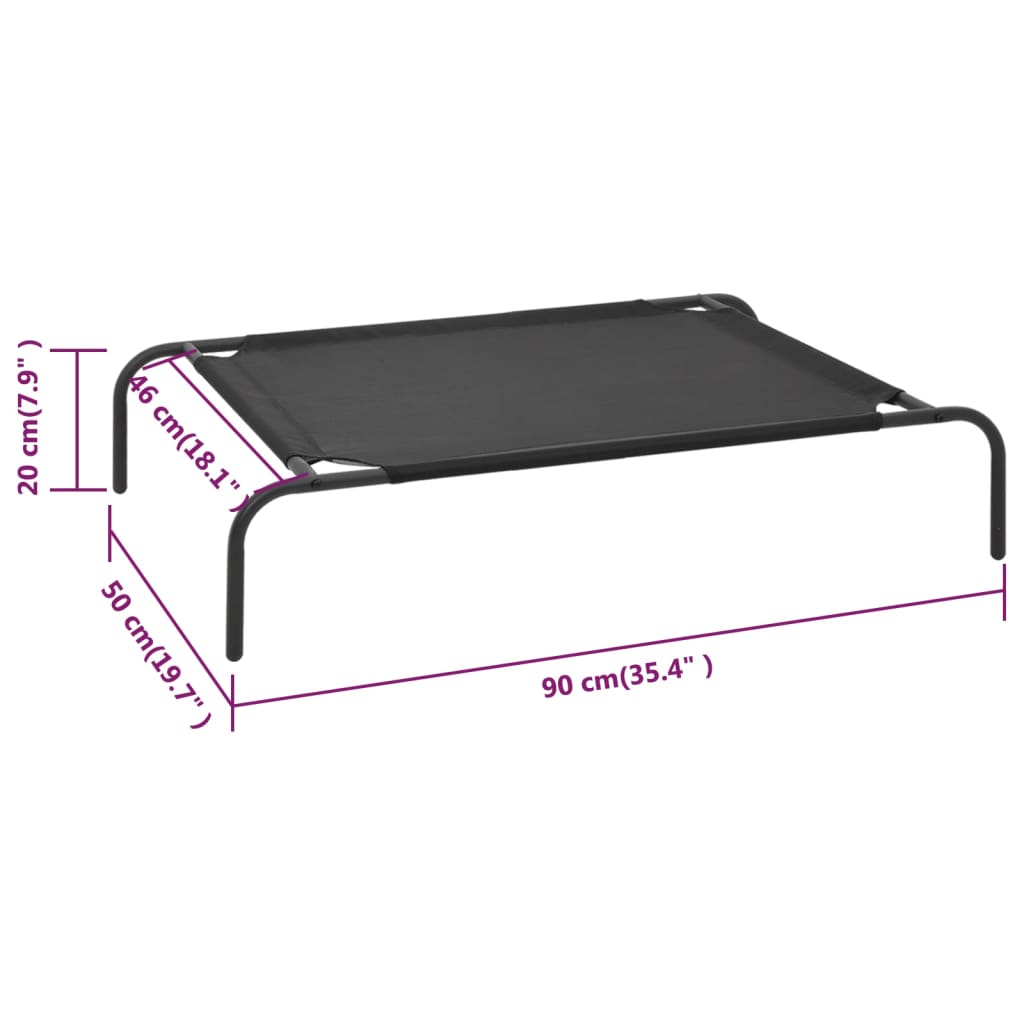 Cama De Perro Elevada Negra Textilene S / Vetonek_3