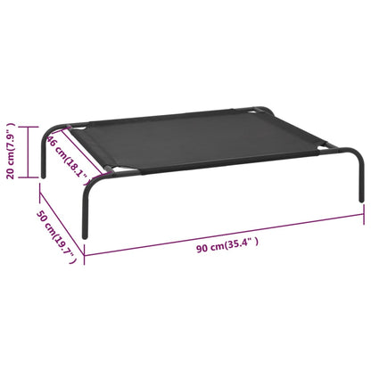 Cama De Perro Elevada Negra Textilene S / Vetonek_3