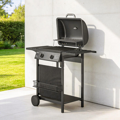Outsunny Barbacoa De Gas Bbq Gas Con 2 Quemadores 5 Kw Con Termómetro_1
