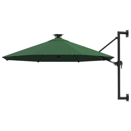 Vidaxl Sombrilla De Jardín De Pared Con Luces Led Verde 300 Cm_0