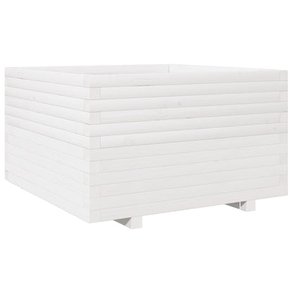 Jardinera Madera Maciza De Pino Blanco 80x80x49,5 Cm_0