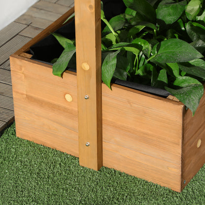 Outsunny Jardinera De Madera De 4 Niveles Con Orificios De Drenaje Naranja_4