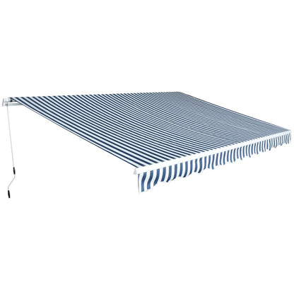 Toldo Plegable De Operación Manual 450 Cm Azul Y Blanco_1