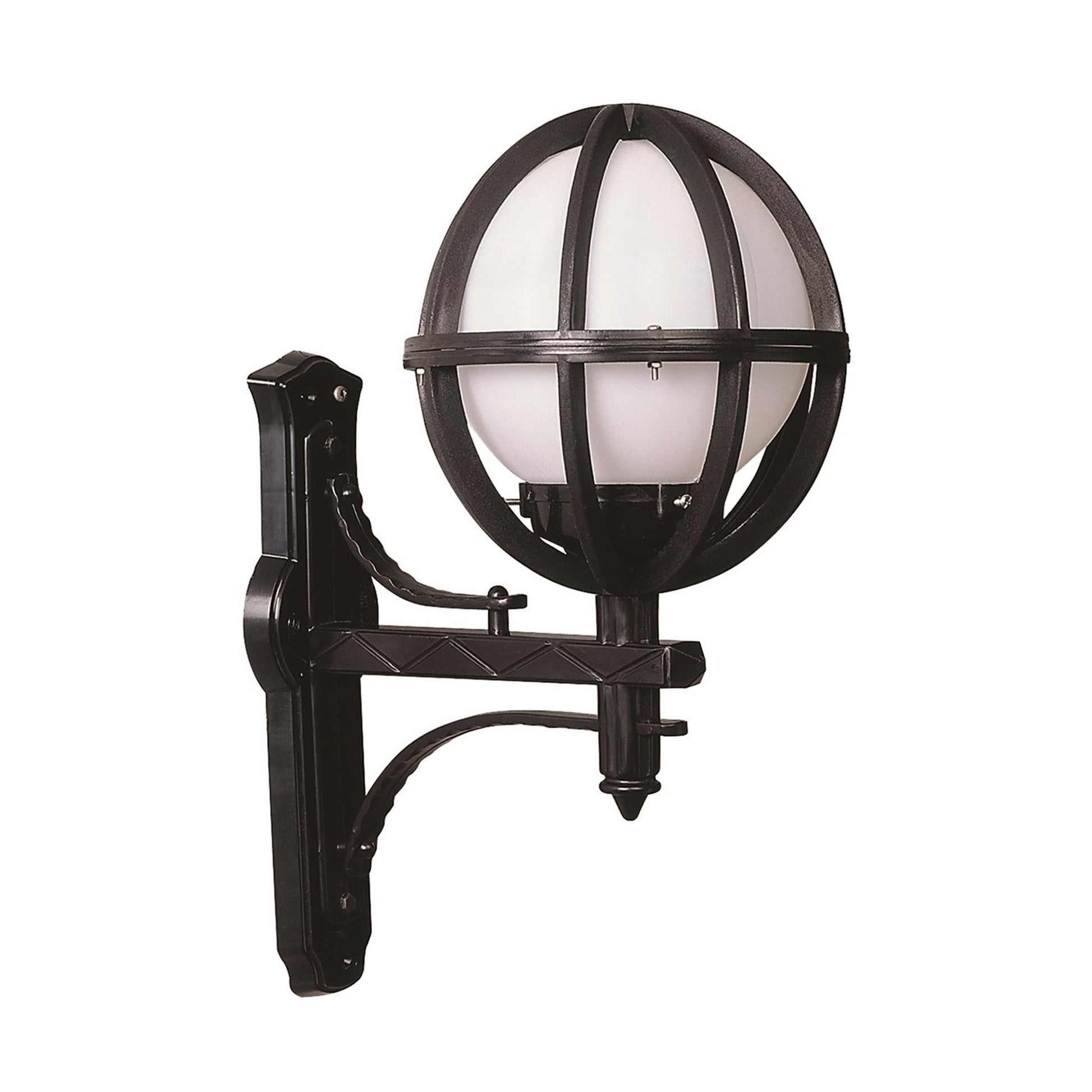 Aplique De Pared Globo En Ángulo Para Exterior, Abs , Negro, 35x23x50, Casquillo E 27 Max 60 W_0