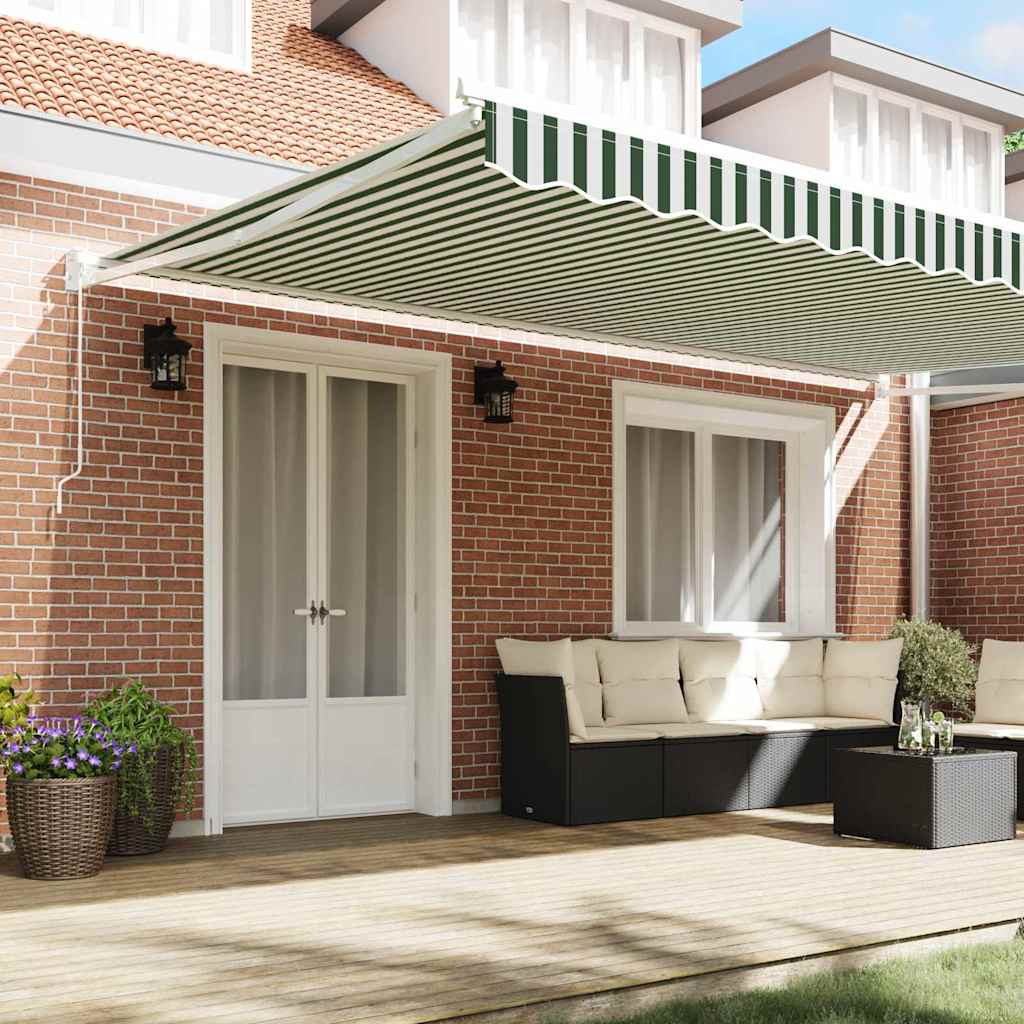 Toldo Retráctil Verde Y Blanco 500 X 300 Cm_2