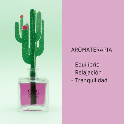 Ambientador Difusor Cactus Lavanda Deco Diffuser SYS Aromas 90 ml | Aroma Floral y Agreste | Relajante_3