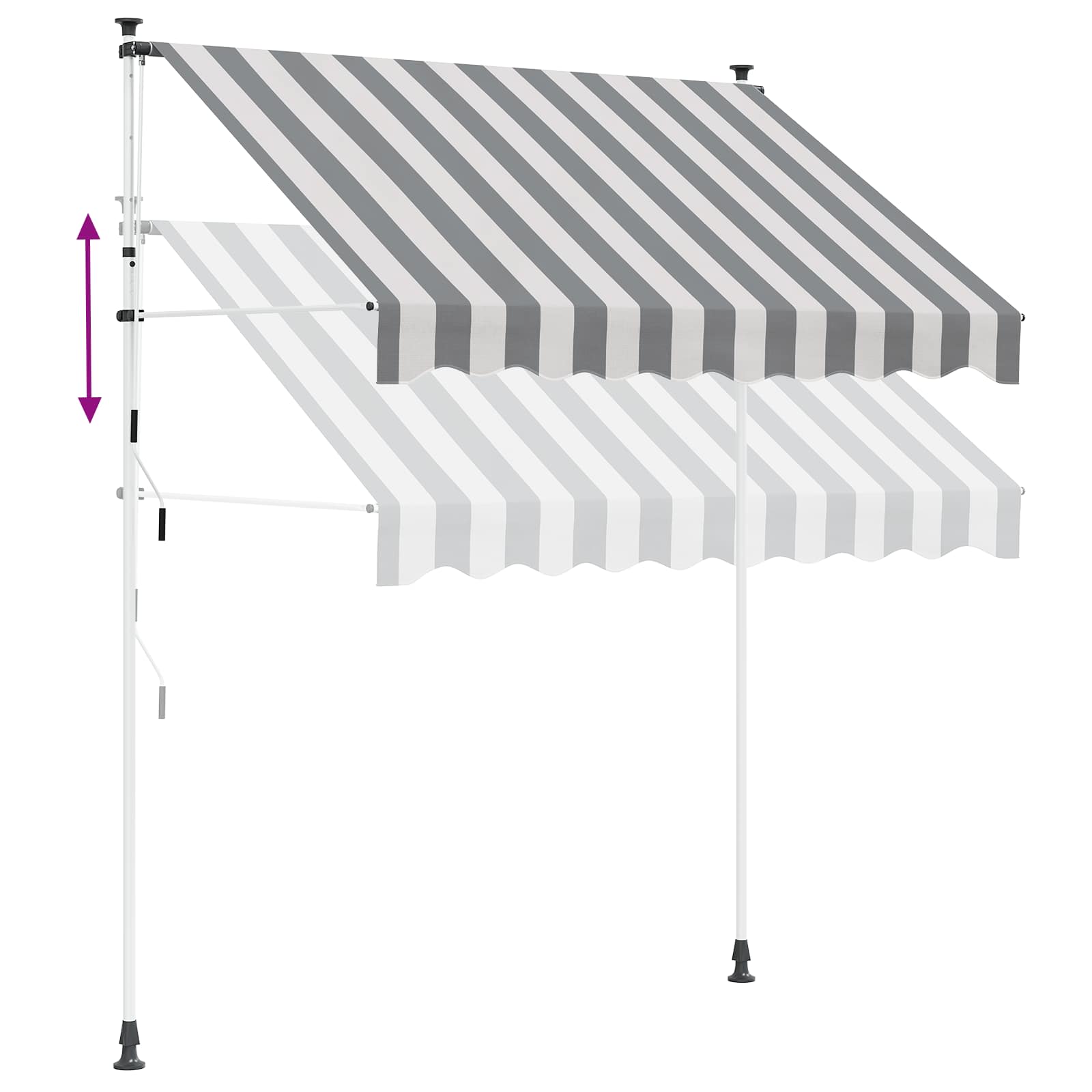 Toldo Retráctil Manual Antracita Y Blanco 100 Cm_5