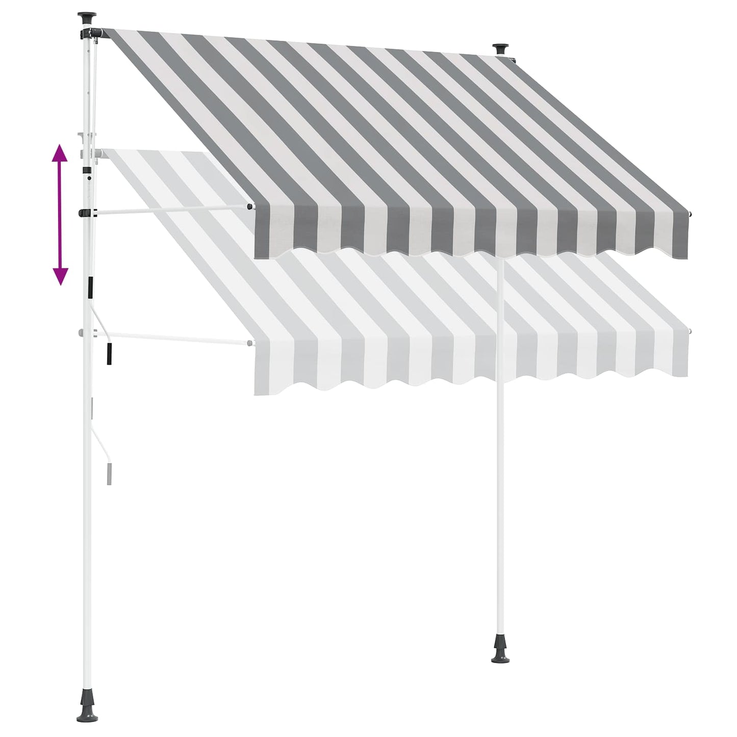 Toldo Retráctil Manual Antracita Y Blanco 300 Cm_5