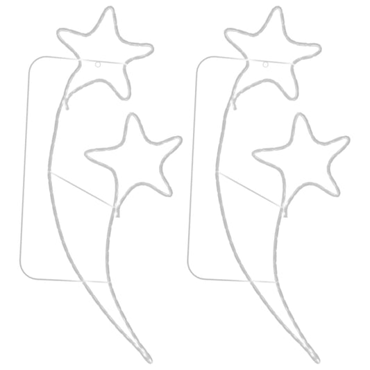 Vidaxl Tira De Luces De Estrella 2 Uds Blanco Cálido 125,5x53x4,5 Cm_0