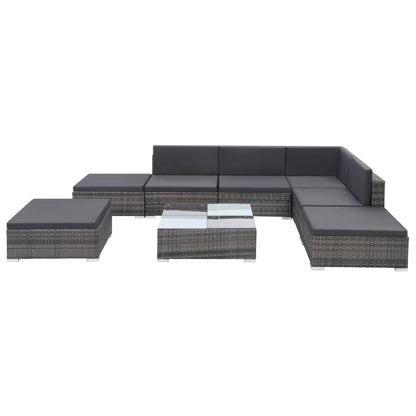 Vidaxl Set De Sofás De Jardín 8 Piezas Y Cojines Ratán Sintético Gris_3