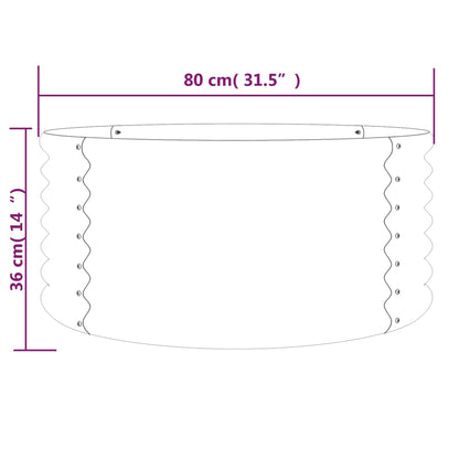 Jardinera De Acero Galvanizado Gris 80x80x36 Cm_3