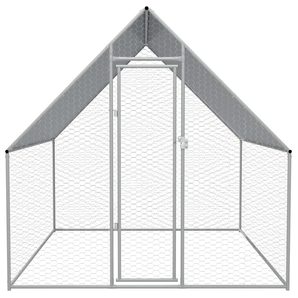 Vidaxl Jaula Gallinero De Exterior De Acero Galvanizado 2x2x1,92 M_1