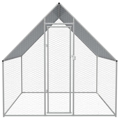 Vidaxl Jaula Gallinero De Exterior De Acero Galvanizado 2x2x1,92 M_1