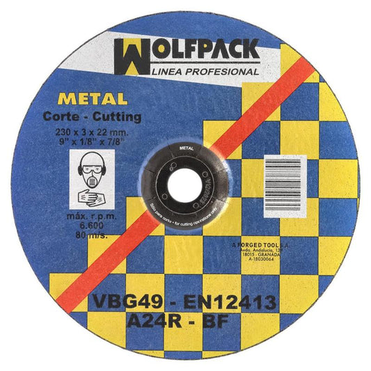 Disco Corte Abrasivo Metal 230x3,2x22 Mm._0