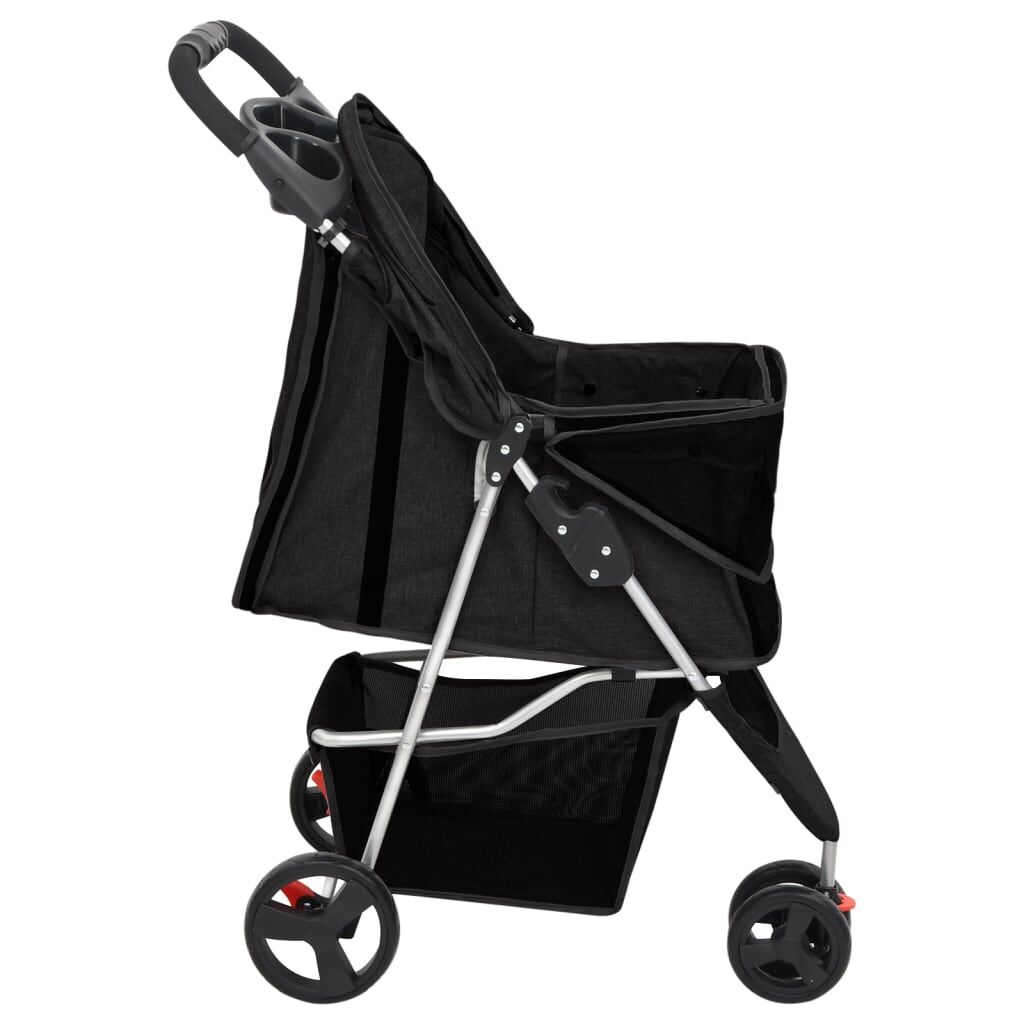 Vidaxl Cochecito Para Perros Plegable Tela Oxford Negro 80x46x98 Cm_4