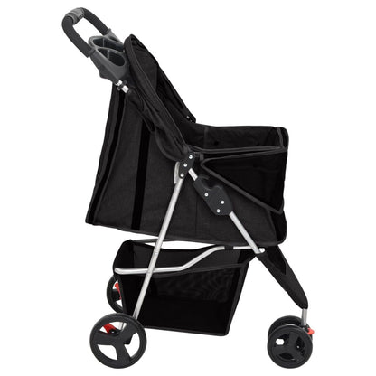 Vidaxl Cochecito Para Perros Plegable Tela Oxford Negro 80x46x98 Cm_4