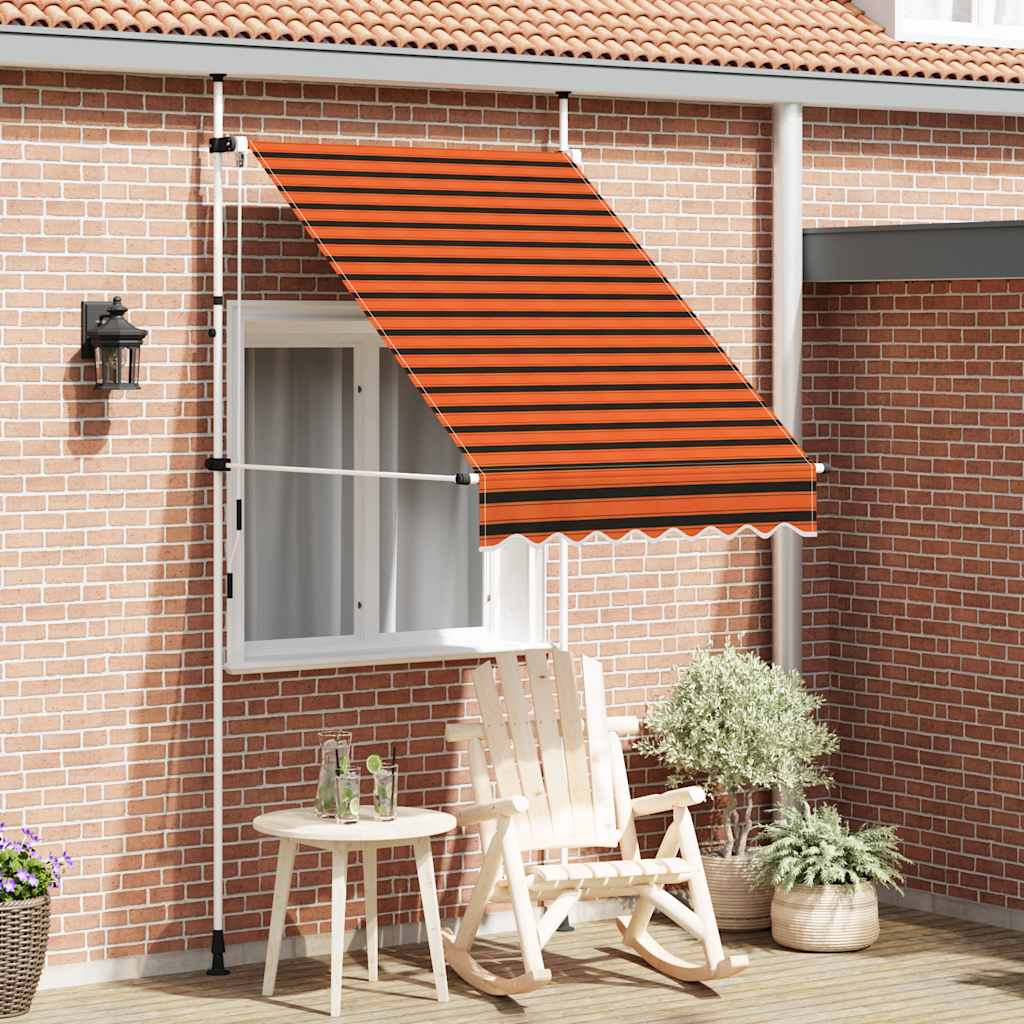 Toldo Manual Retráctil Naranja Y Marrón 150 Cm_1