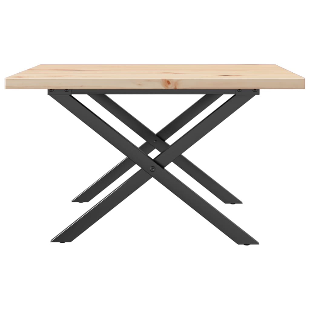 Mesa De Centro Marco X Madera Maciza Pino Y Acero 60x60x40,5 Cm_3