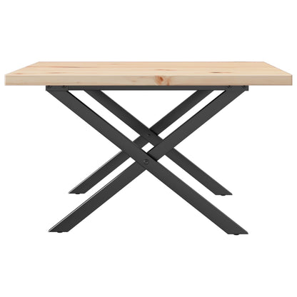 Mesa De Centro Marco X Madera Maciza Pino Y Acero 60x60x40,5 Cm_3