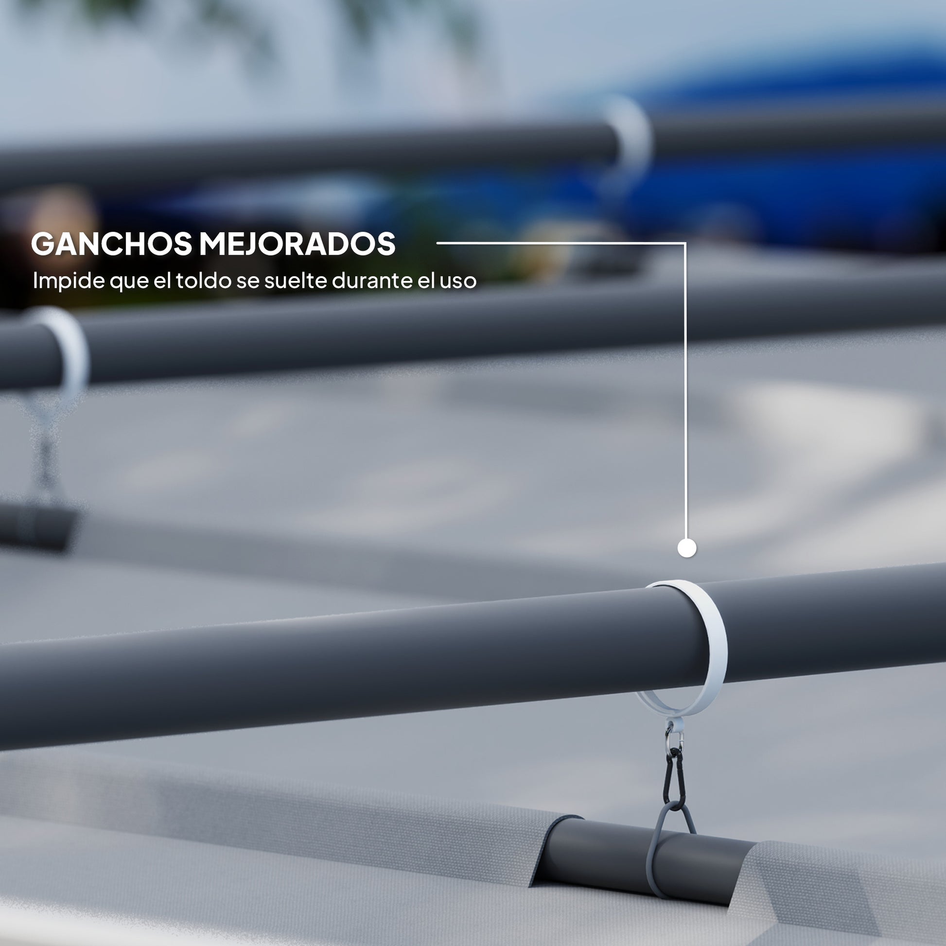 Outsunny Pérgola Con Techo Retráctil Pérgola De 3x3 M Con Cierre Magnético Gris_4