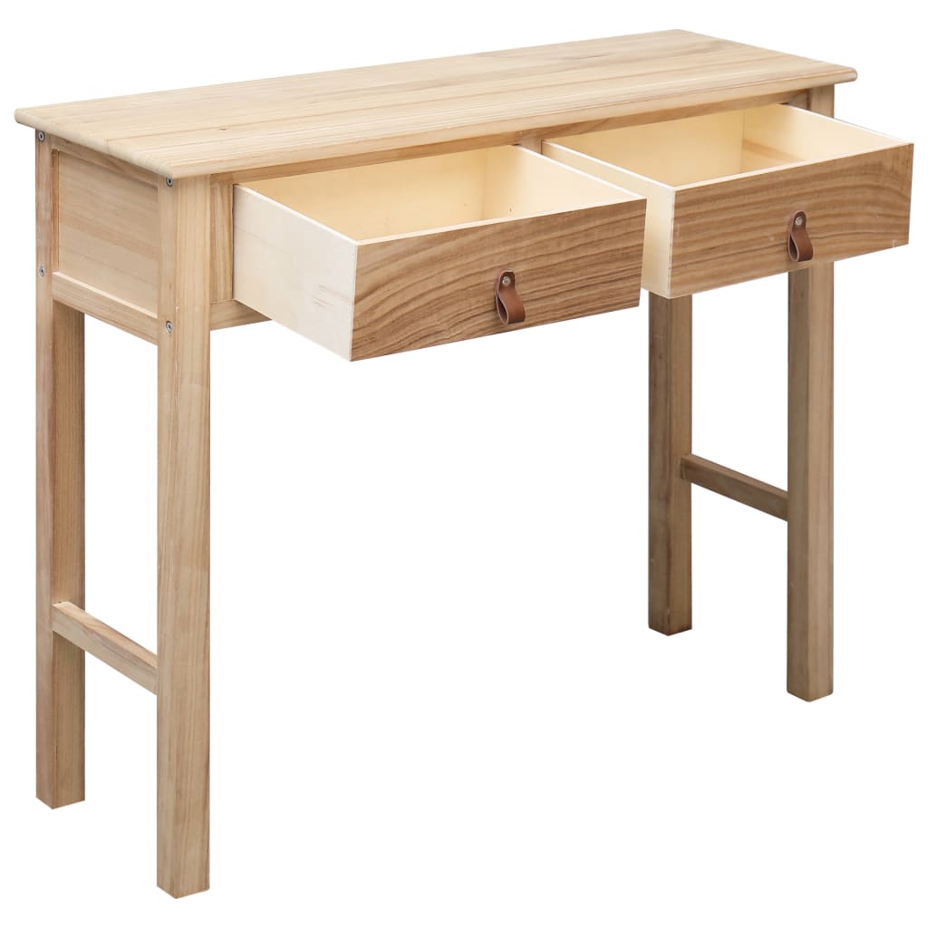 Mesa Consola De Madera Color Natural 90x30x77 Cm_0
