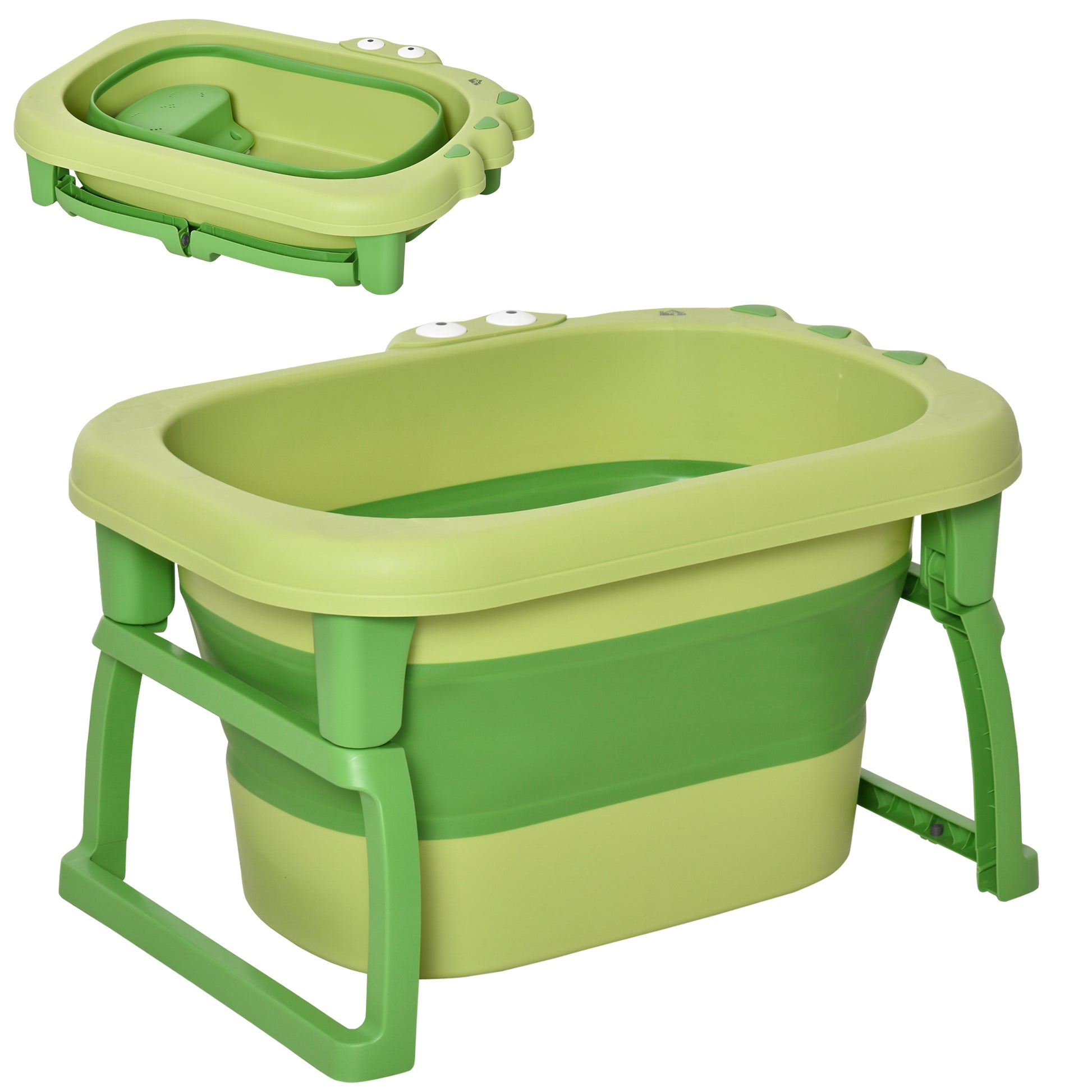 Homcom Bañera Plegable Para Bebé 0-6 Años Patas Antideslizantes 75,3x55,4x43 Cm_0