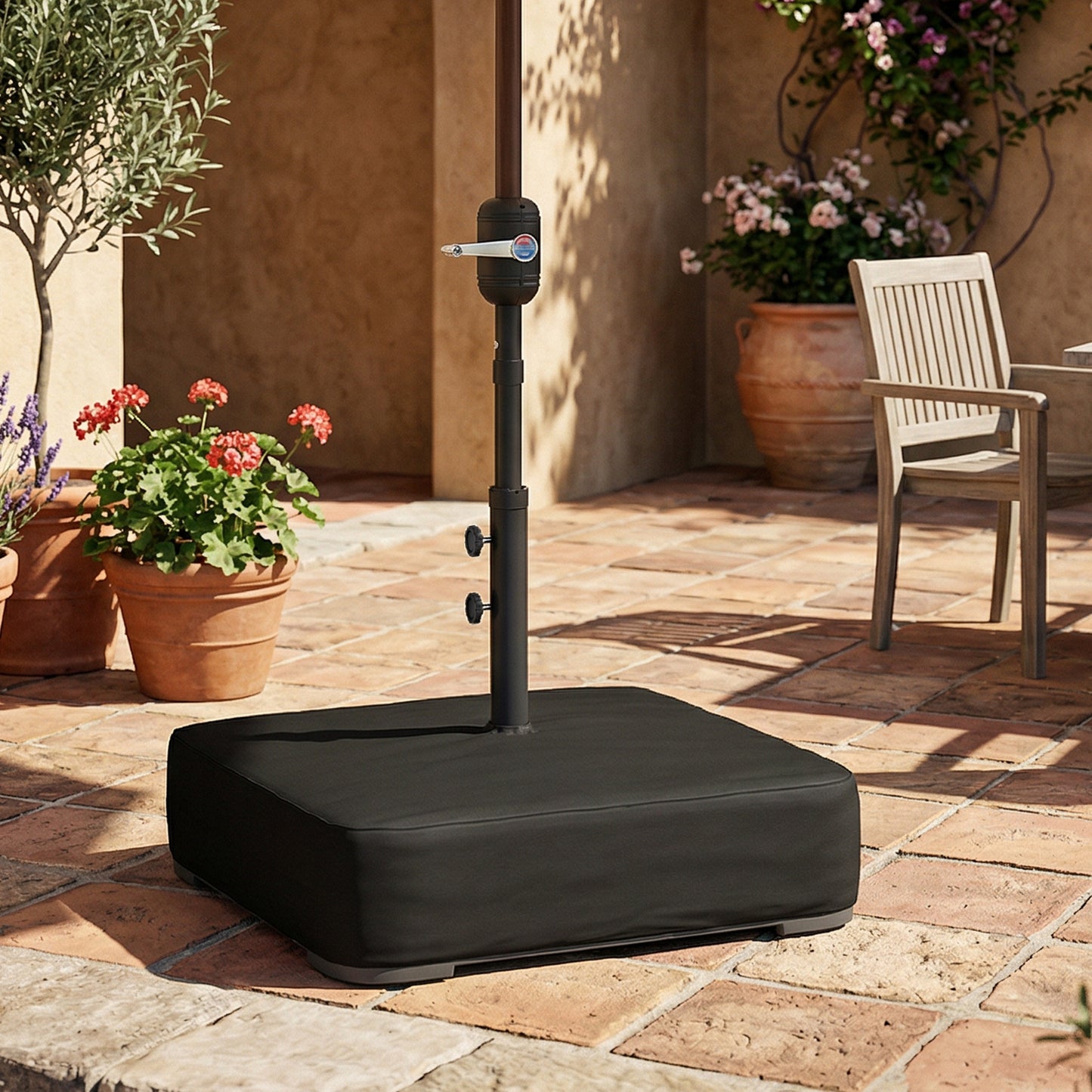 Outsunny Base Para Sombrilla Con Funda Rellenable Arena 80 Kg Arena Húmeda 90 Kg_1