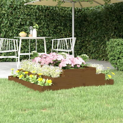 Jardinera Madera Maciza De Pino Marrón Miel 110x110x27 Cm_1